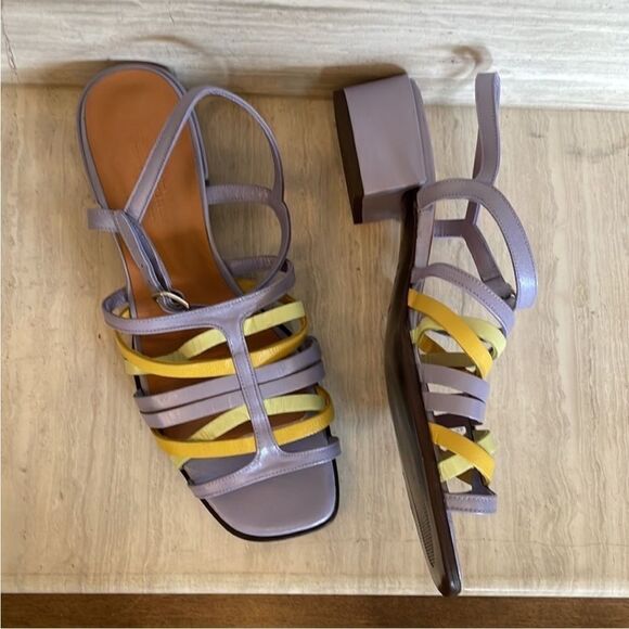 Anthropologie Naguisa Picon Multi Lilac Strappy Leather Sandal NWOB EU 40 US 10 - Picture 2 of 7